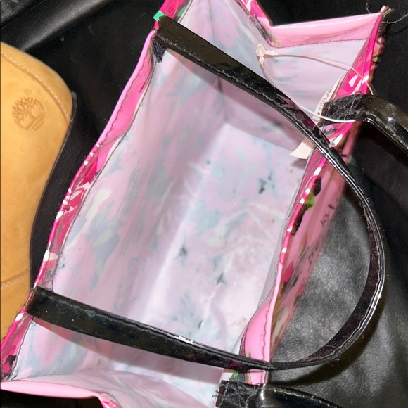 Betsey Johnson Pink and Black Floral Tote - Picture 3 of 3